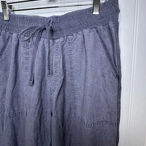 Splendid Women's Jogger Pants Size M Charcoal Linen Blend Drawstring Waist‎ - Picture 3 of 14